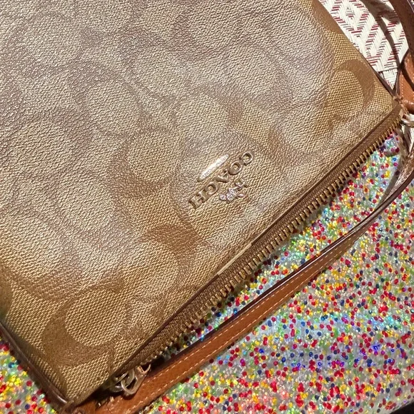 Coach Signature Tan Crossbody Bag - Picture 8 of 16